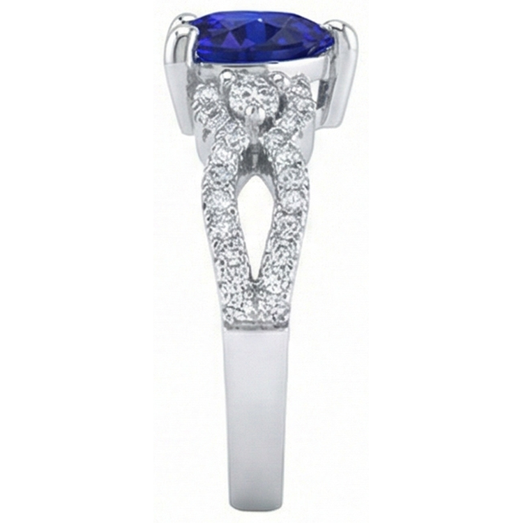 naturel round diamant 3.50carats bague vue de profil