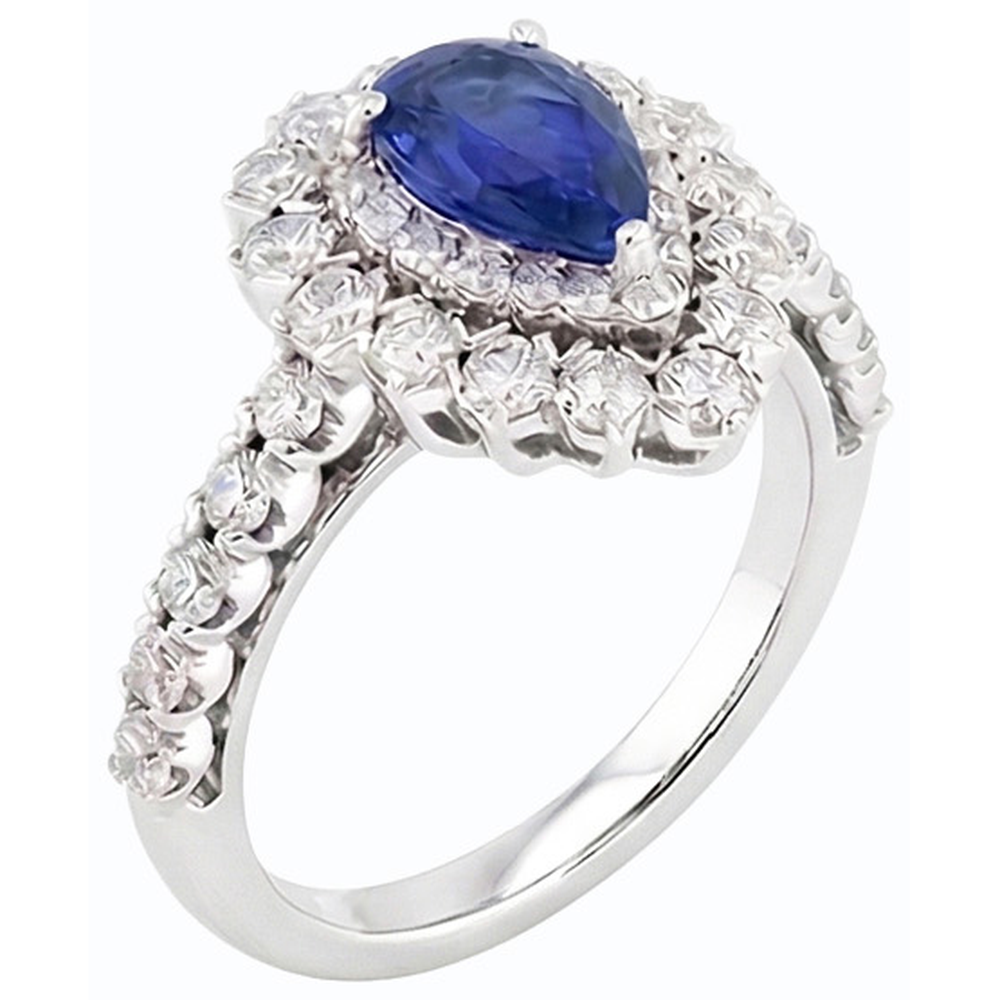 naturel pear diamant 4.50carats bague détail rapproché