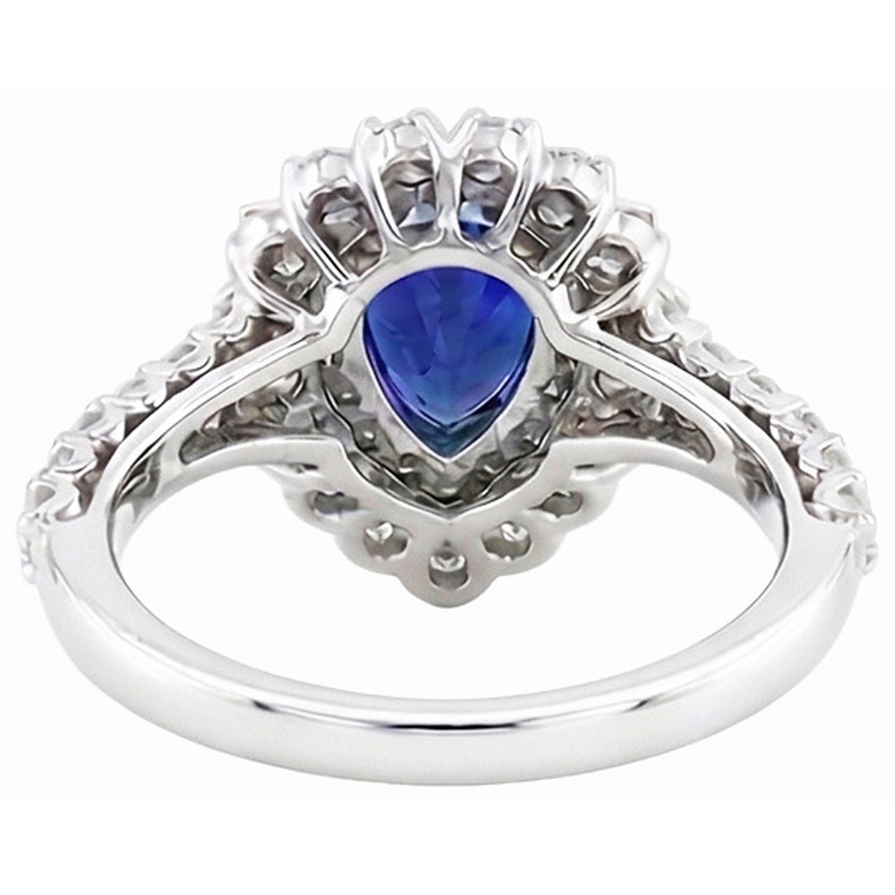 naturel pear diamant 4.50carats bague vue de dessus