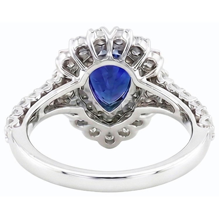naturel pear diamant 4.50carats bague vue de dessus
