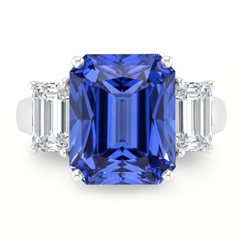 naturel radiant diamant 5carats bague angle de côté