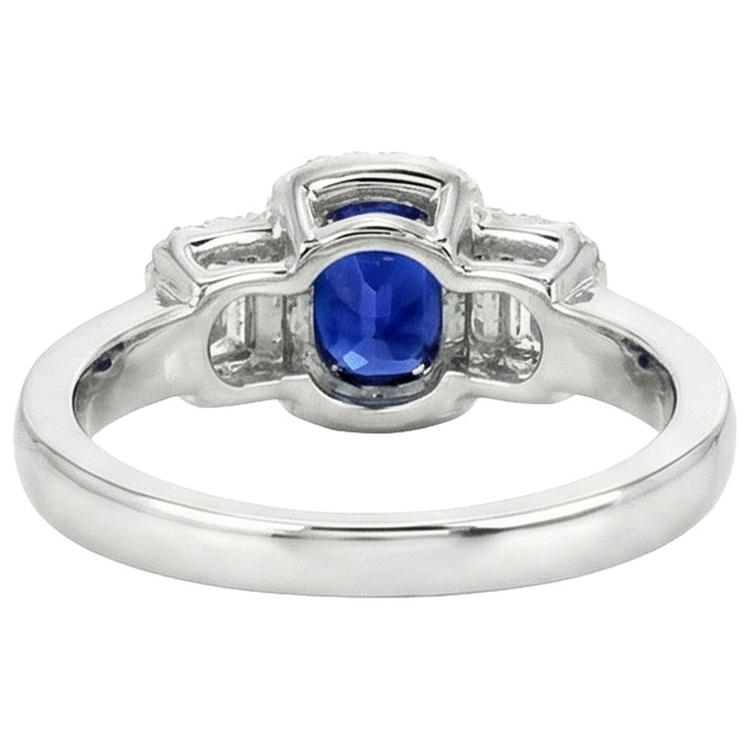 Bague Diamant Naturels Extraits des Mines ( et non cultivés en laboratoire ) Et Saphir Style 3 Pierres