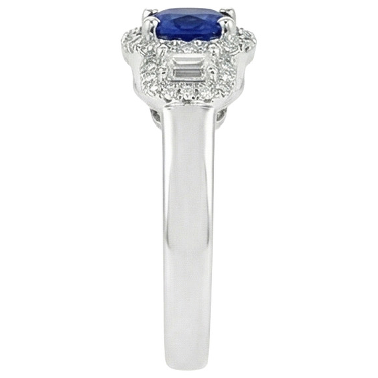 Bague Diamant Naturels Extraits des Mines ( et non cultivés en laboratoire ) Et Saphir Style 3 Pierres
