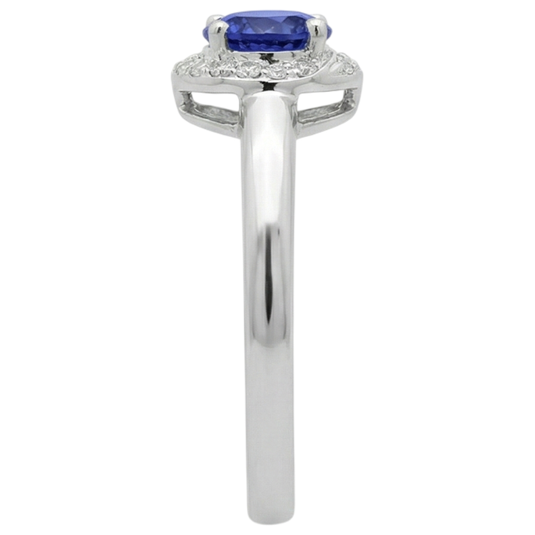 naturel round tanzanite 2.25carats bague vue de profil