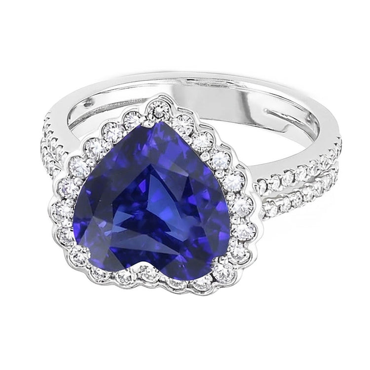 naturel round diamant 5carats bague vue de face