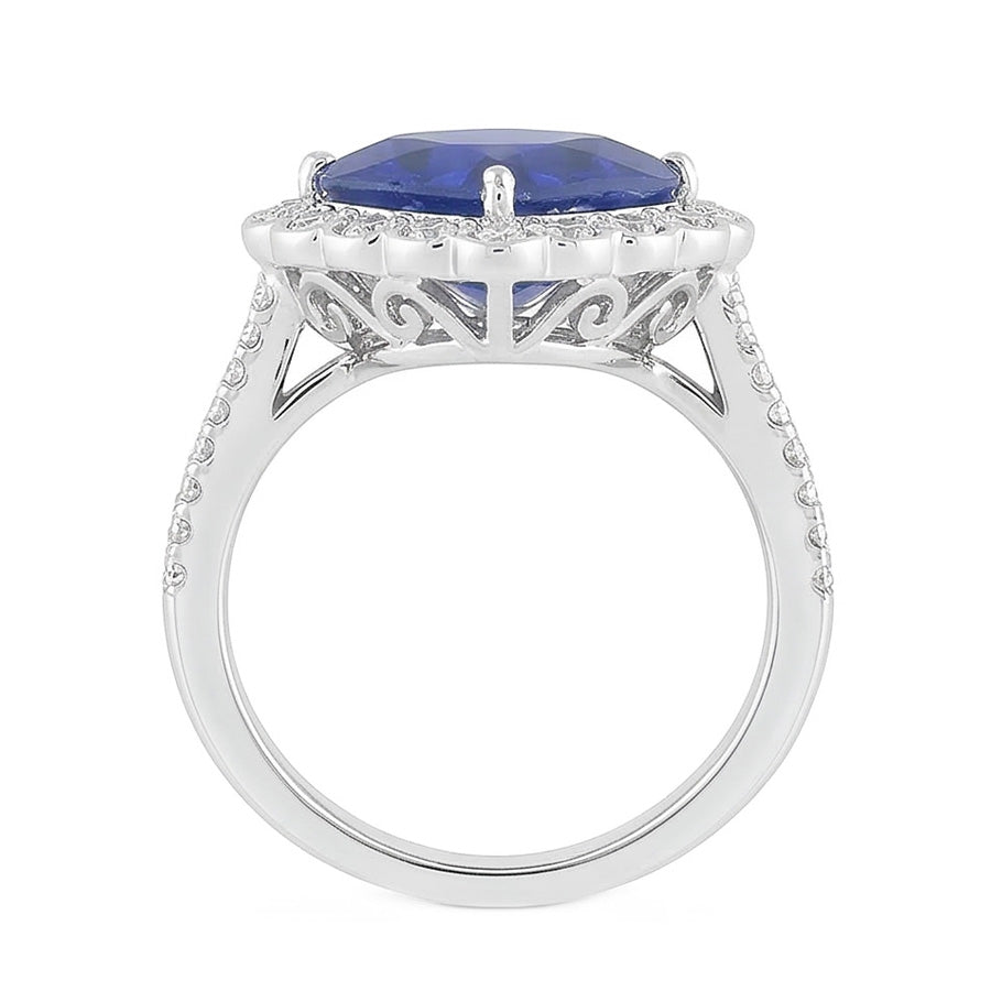 naturel round diamant 5carats bague vue de dessus