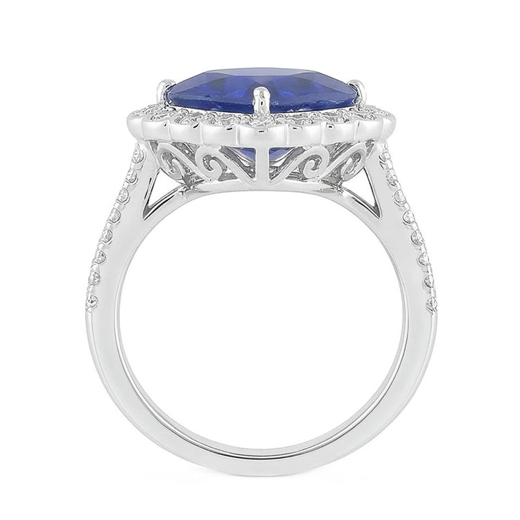 naturel round diamant 5carats bague vue de dessus