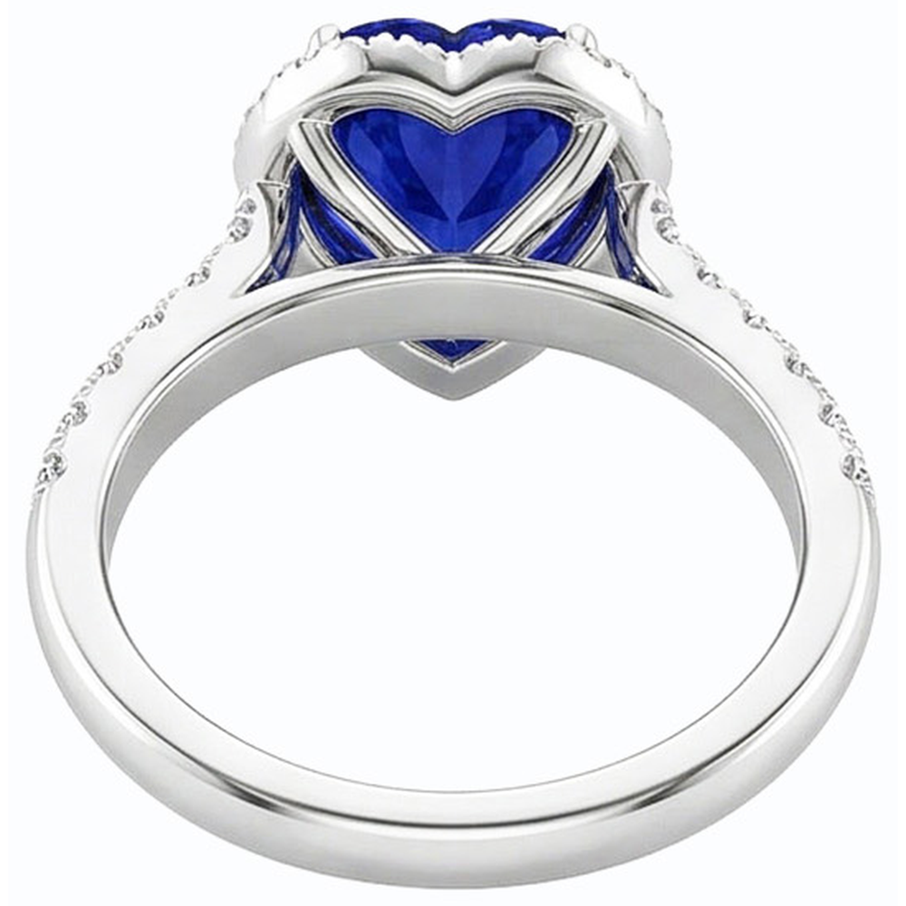 naturel round diamant 3.50carats bague vue de profil