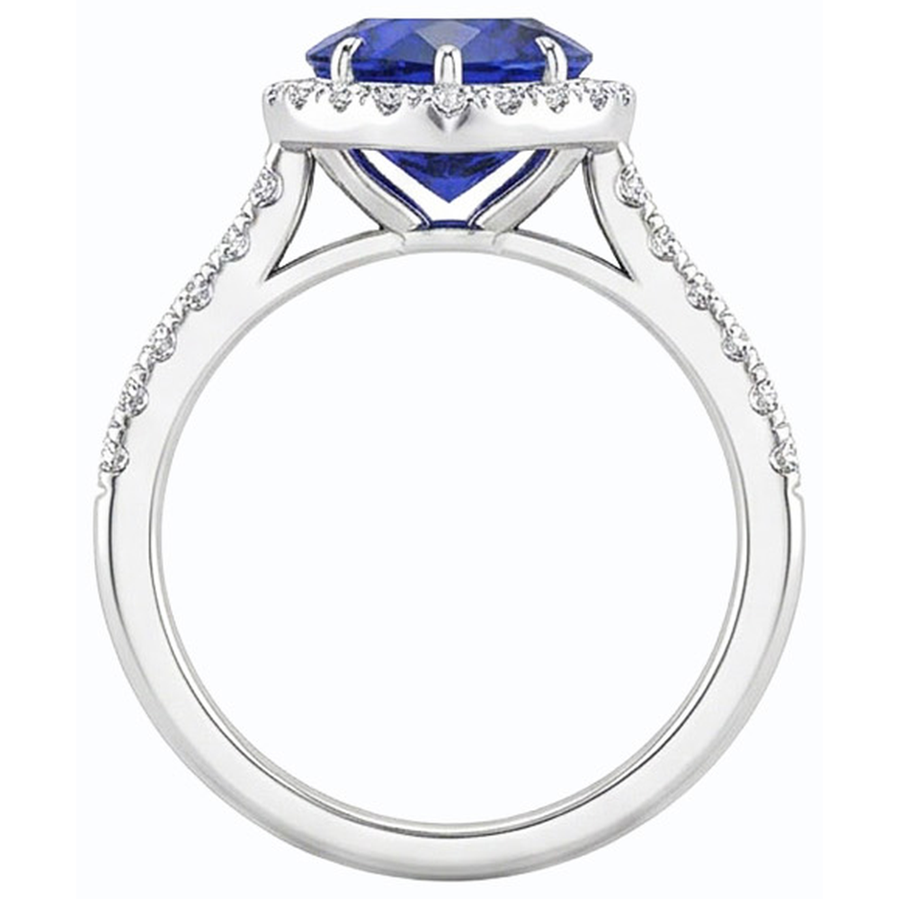 naturel round diamant 3.50carats bague vue de dessus