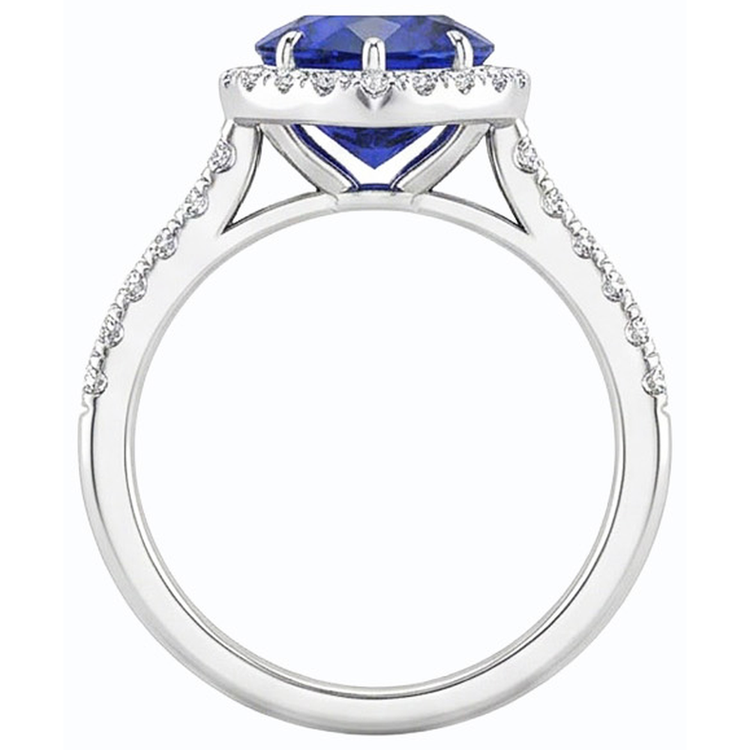 naturel round diamant 3.50carats bague vue de dessus