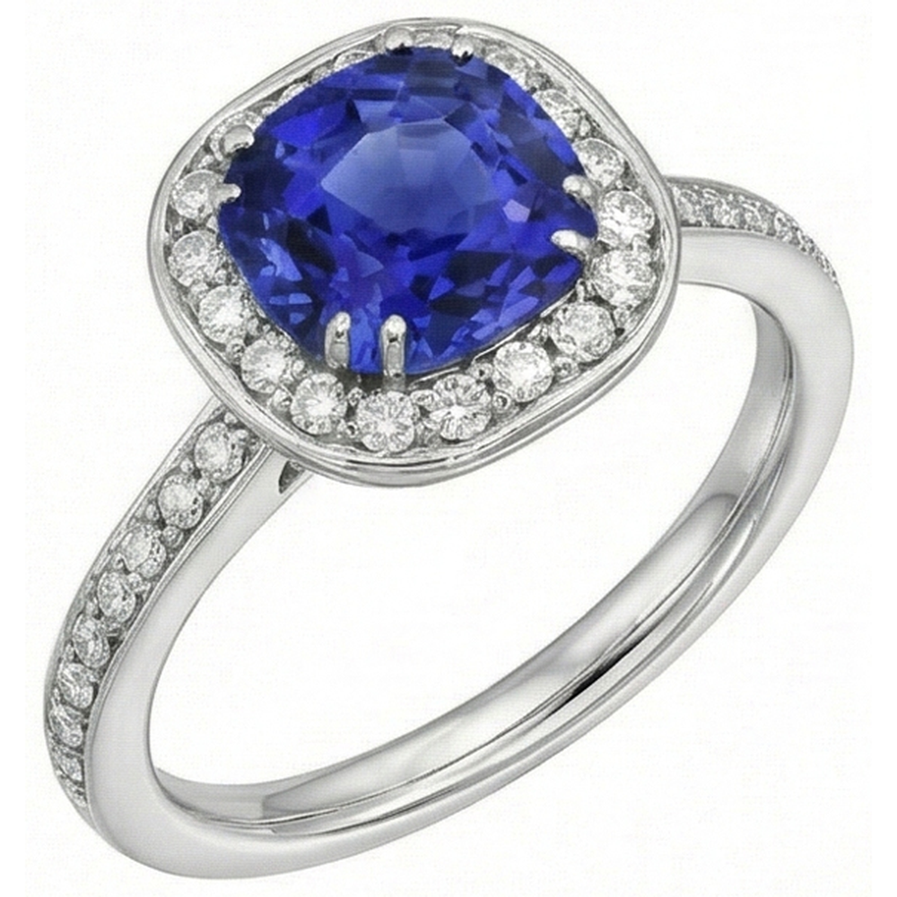 naturel round diamant 3carats bague vue de face