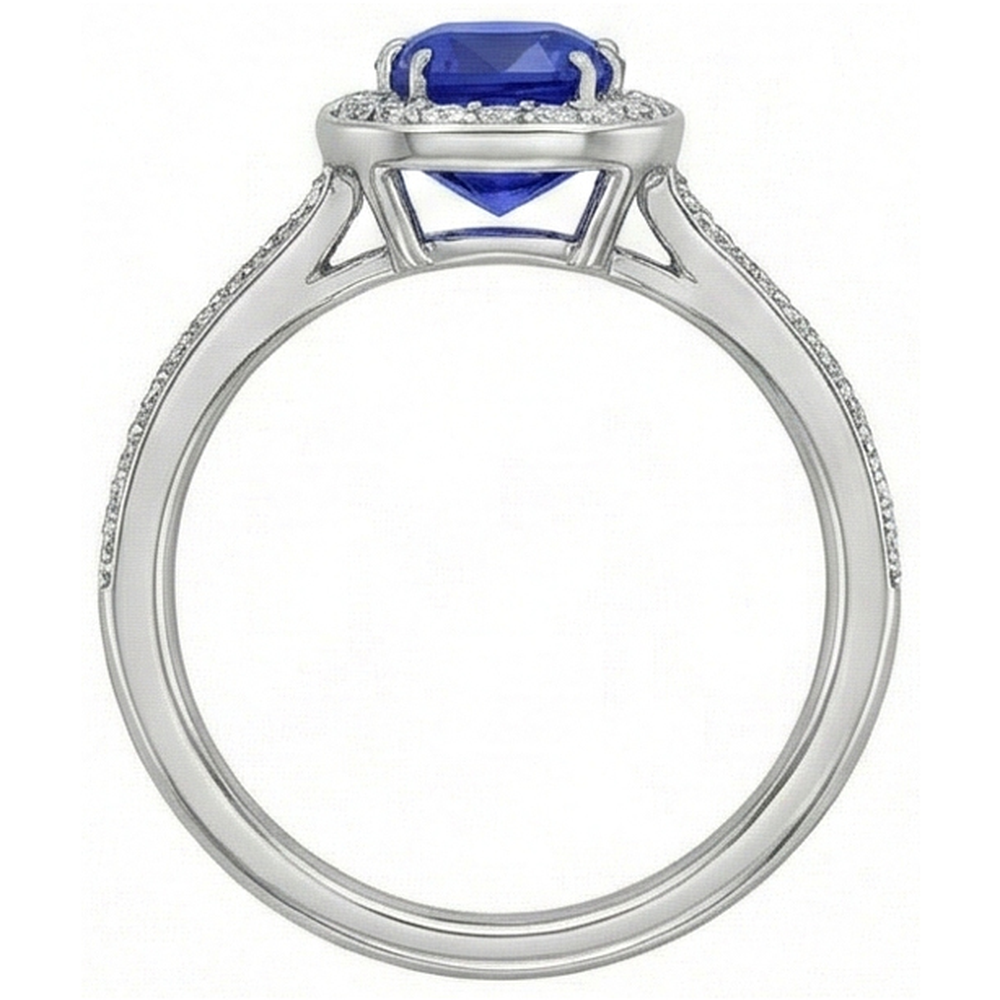 naturel round diamant 3carats bague vue de profil