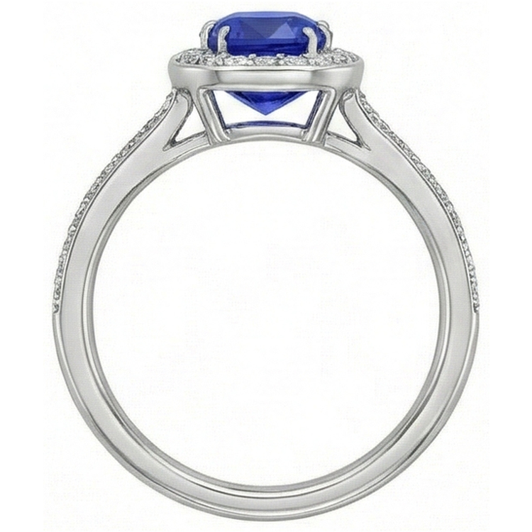 naturel round diamant 3carats bague vue de profil
