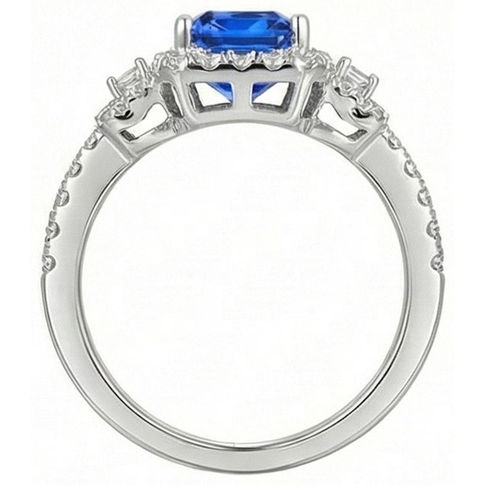 naturel round saphir 4.50carats bague détail rapproché