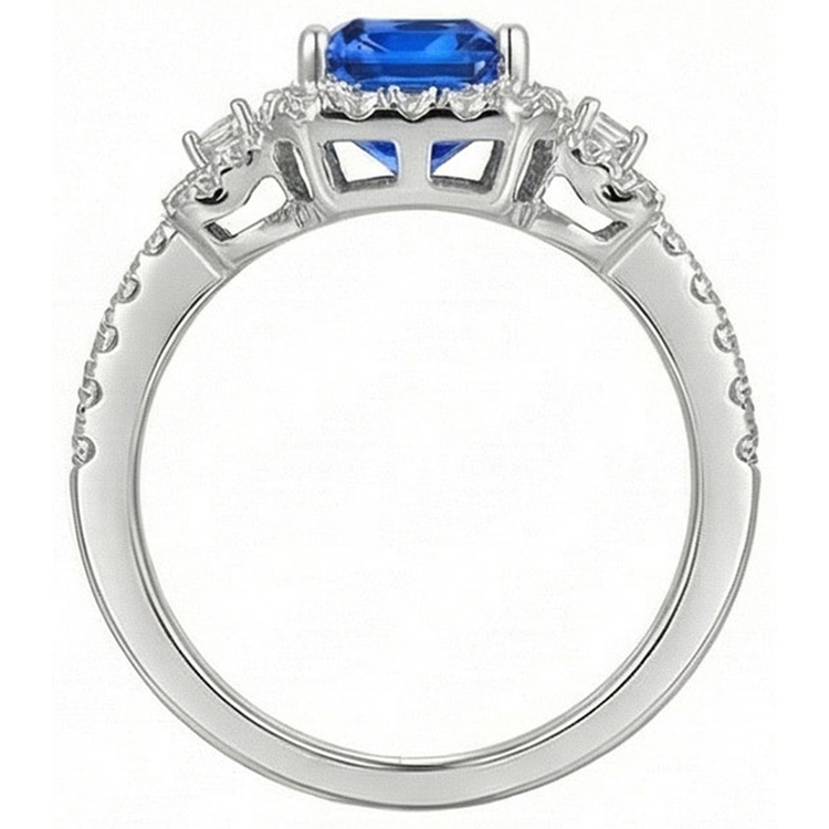 naturel round saphir 4.50carats bague détail rapproché
