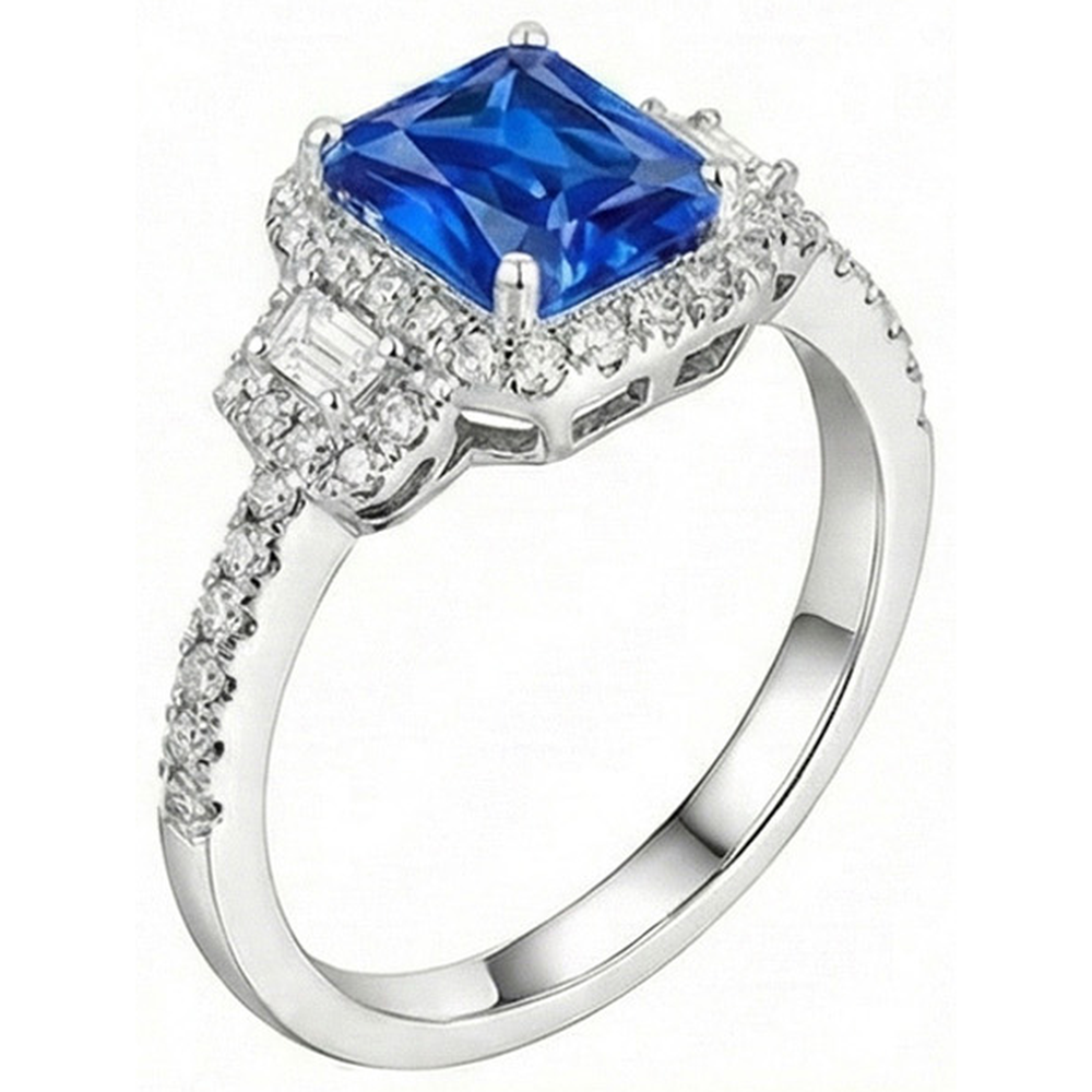 naturel round saphir 4.50carats bague vue de dessus