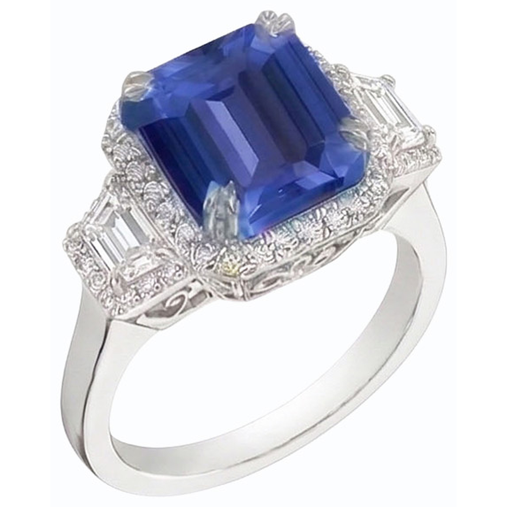 naturel diamant 4carats bague vue de face