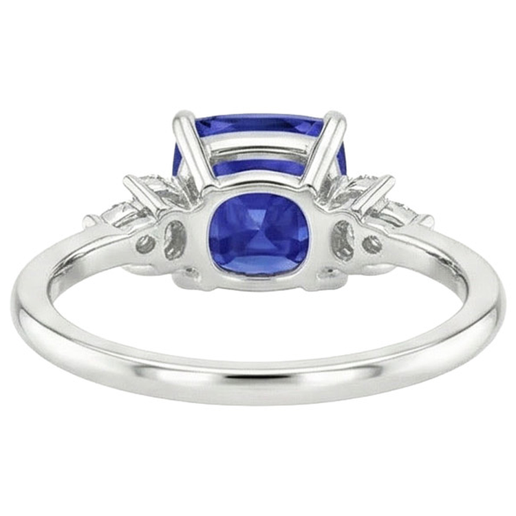 Bague Diamant Naturels Extraits des Mines ( et non cultivés en laboratoire ) Marquise Saphir De Ceylan