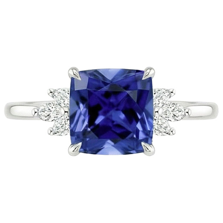 Bague Diamant Naturels Extraits des Mines ( et non cultivés en laboratoire ) Marquise Saphir De Ceylan