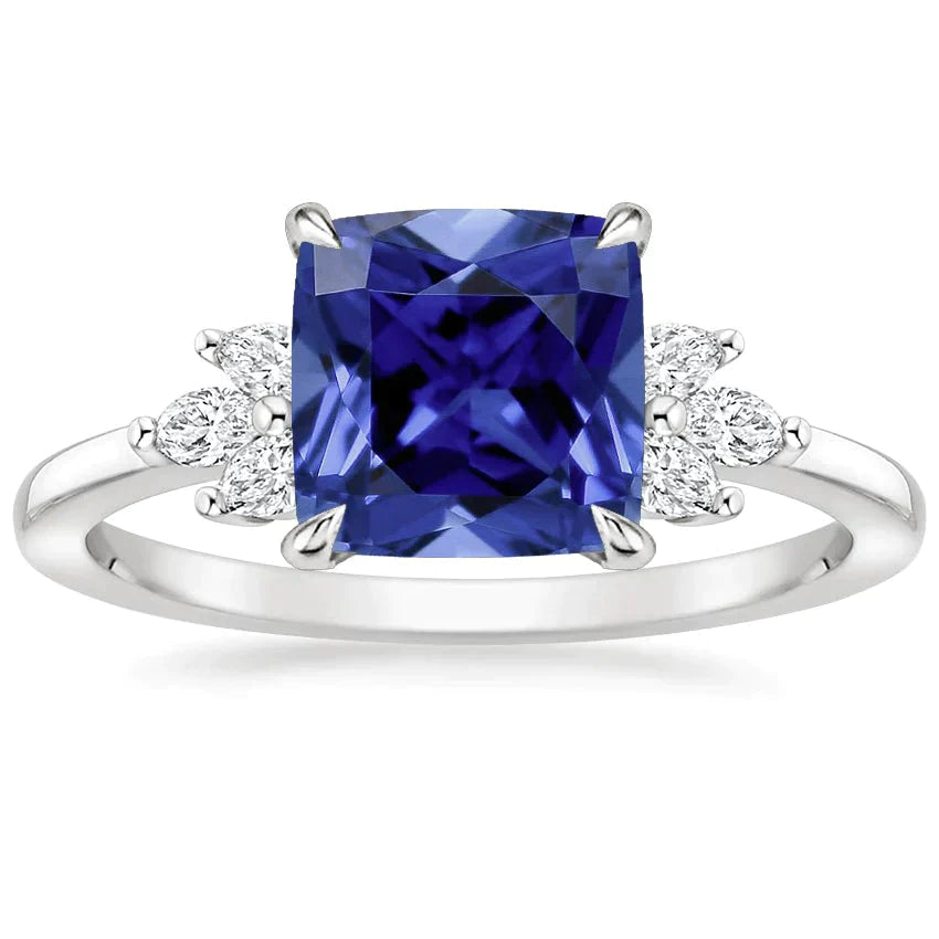 Bague Diamant Marquise Saphir De Ceylan