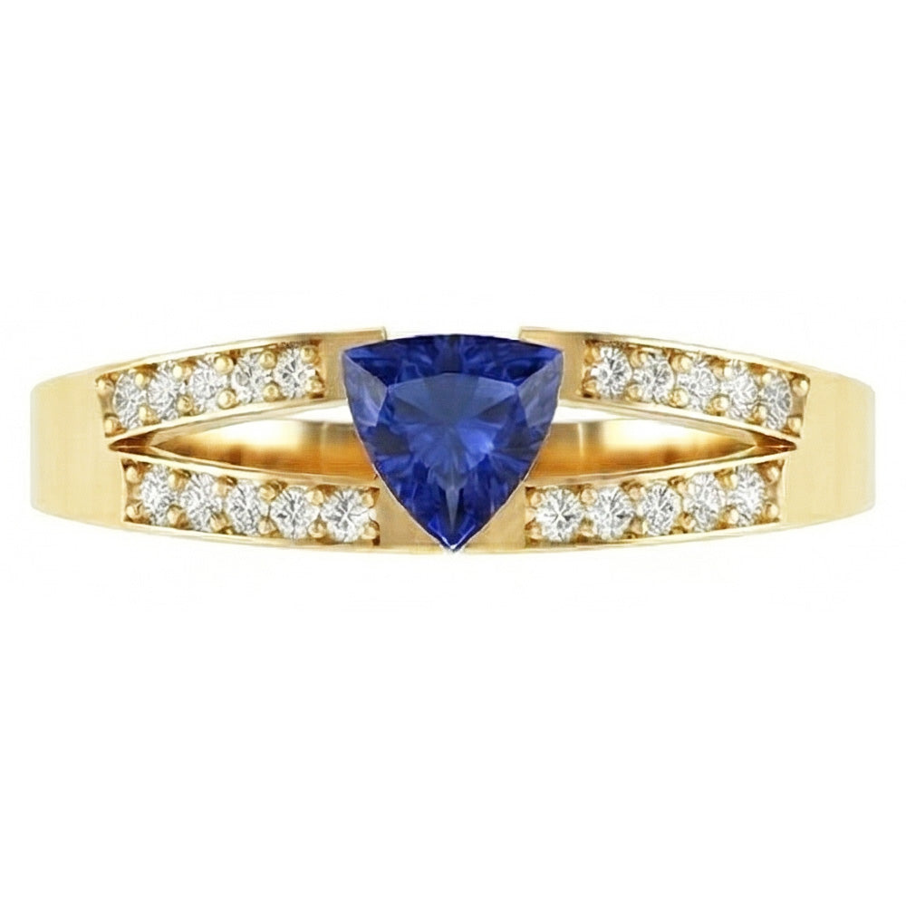 naturel trillion diamant 1carats bague détail rapproché