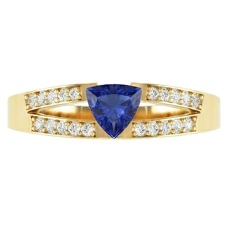 naturel trillion diamant 1carats bague détail rapproché