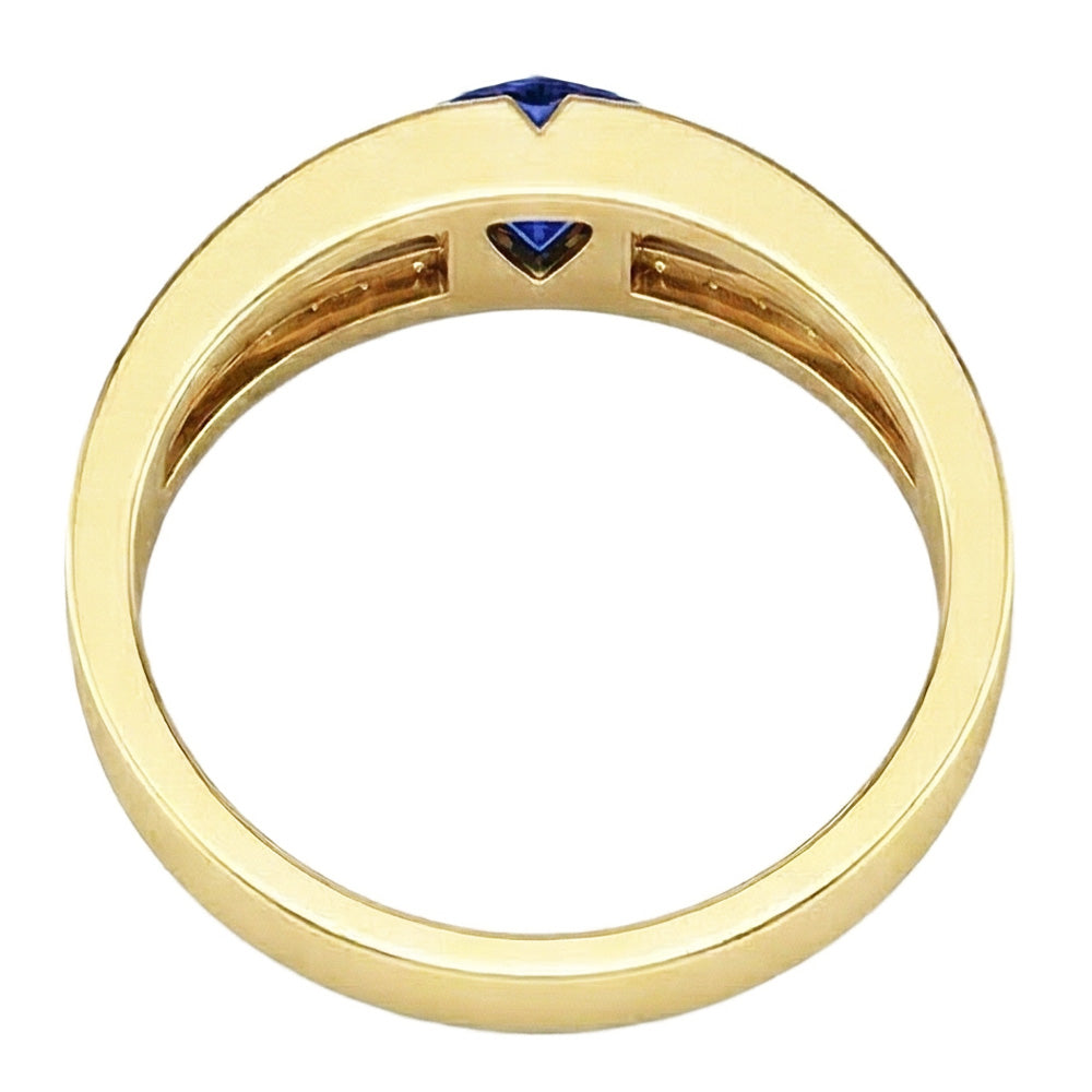 naturel trillion diamant 1carats bague vue de dessus