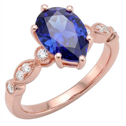 Bague Diamant Naturel 3.50 Carats - Or Rose 14K