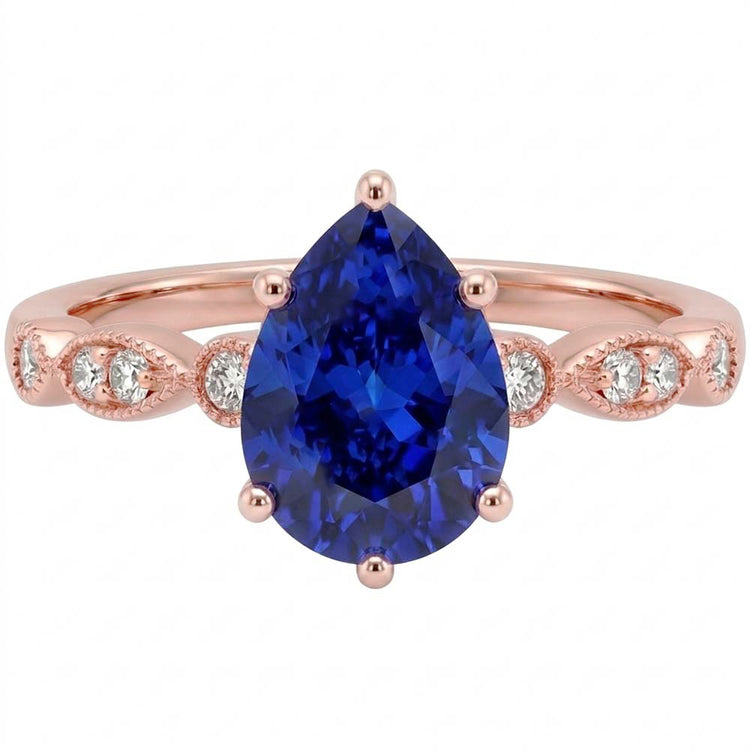 Bague Diamant Naturel 3.50 Carats - Or Rose 14K