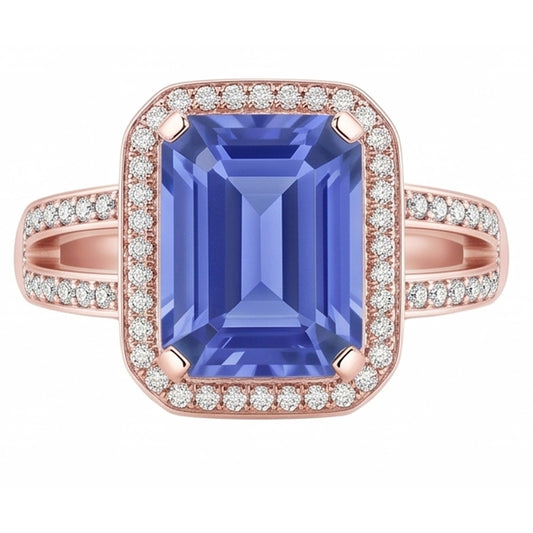 Bague Diamant Naturel 3.50 Carats - Or Rose 14K