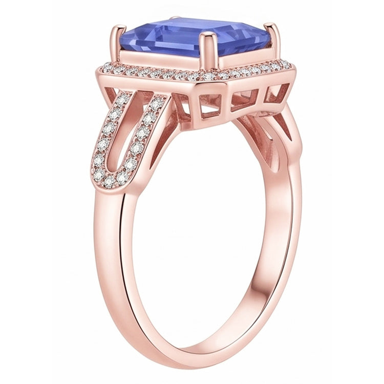 Bague Diamant Naturel 3.50 Carats - Or Rose 14K