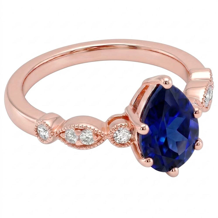 Bague Diamant Naturel 3.50 Carats - Or Rose 14K