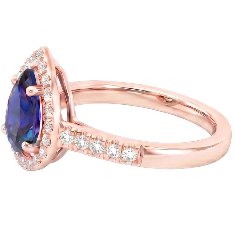 Bague Diamant Naturel 3.50 Carats - Or Rose 14K