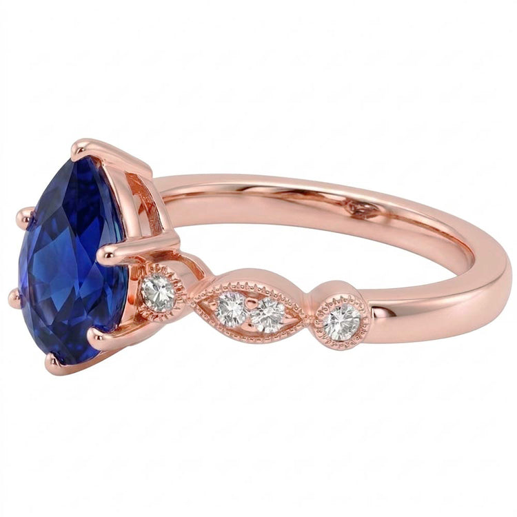 Bague Diamant Naturel 3.50 Carats - Or Rose 14K