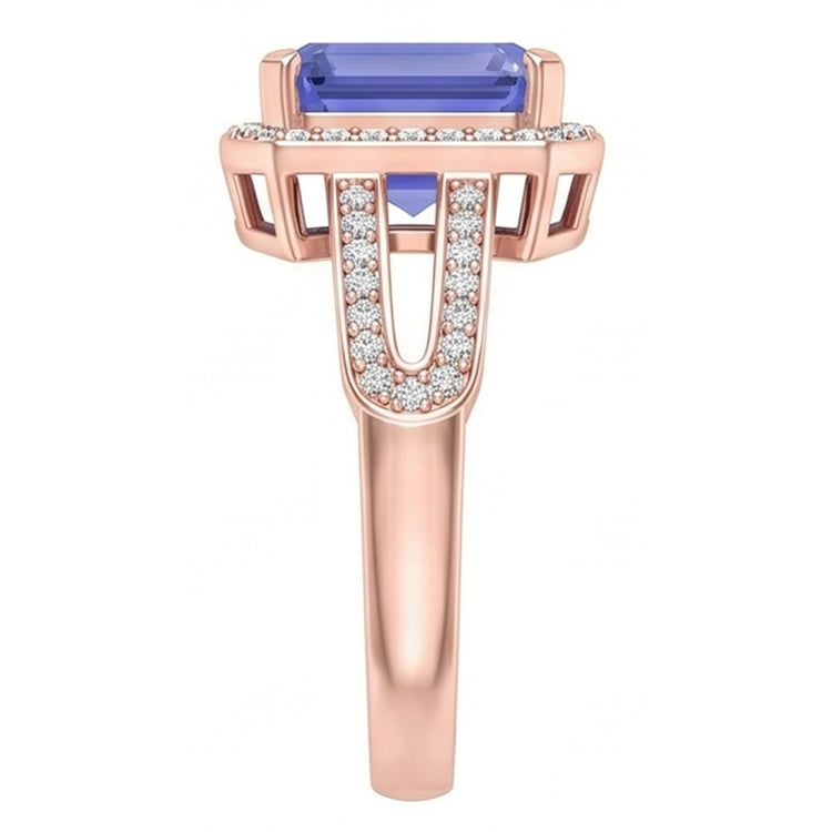 Bague Diamant Naturel 3.50 Carats - Or Rose 14K