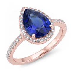 Bague Diamant Naturel 3.75 Carats - Or Rose 14K