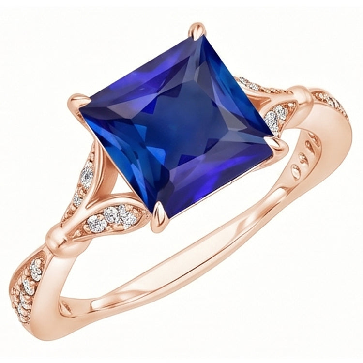 Bague Diamant Naturel 3.75 Carats - Or Rose 14K