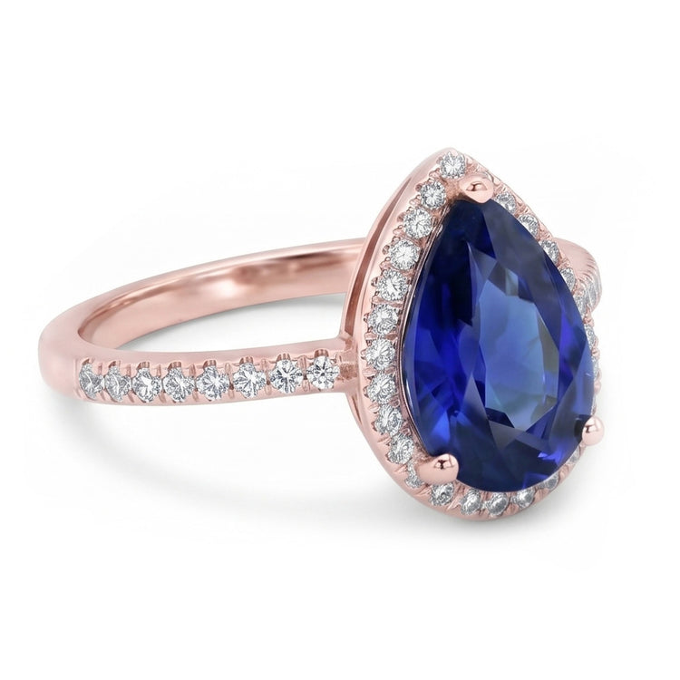 Bague Diamant Naturel 3.75 Carats - Or Rose 14K