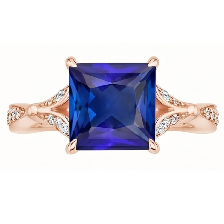 Bague Diamant Naturel 3.75 Carats - Or Rose 14K