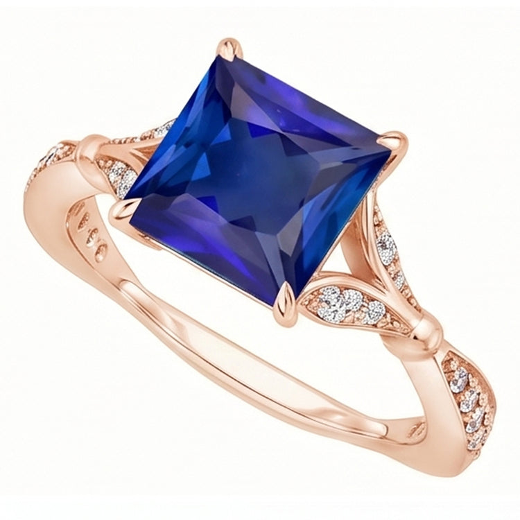 Bague Diamant Naturel 3.75 Carats - Or Rose 14K