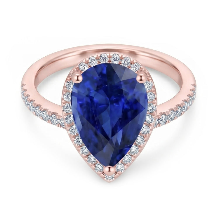 Bague Diamant Naturel 3.75 Carats - Or Rose 14K