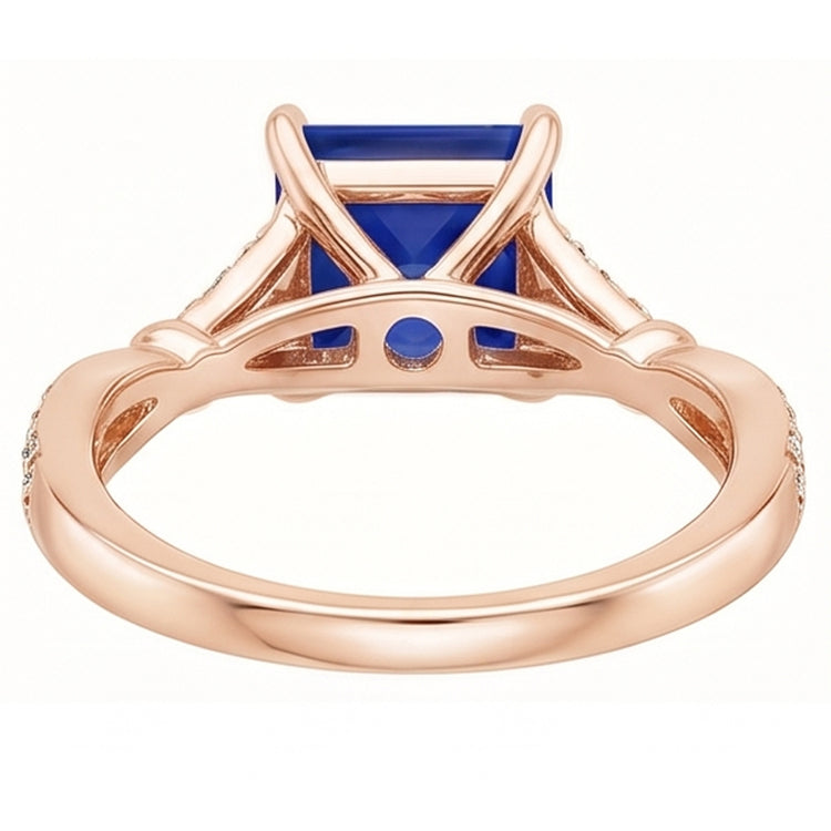 Bague Diamant Naturel 3.75 Carats - Or Rose 14K