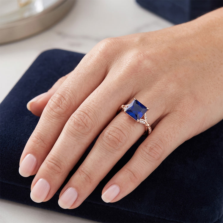 Bague Diamant Naturel 3.75 Carats - Or Rose 14K