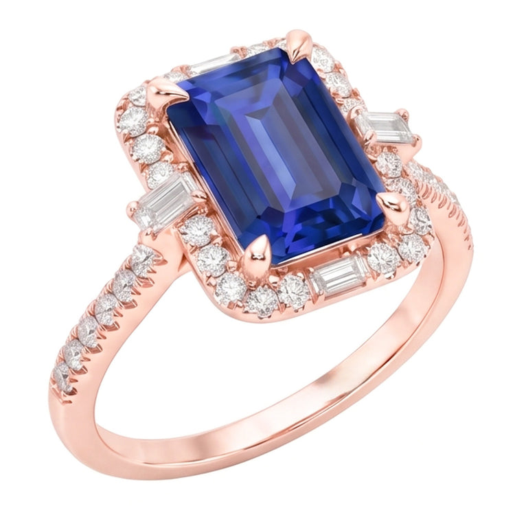 Bague Diamant Naturel 3 Carats - Or Rose 14K