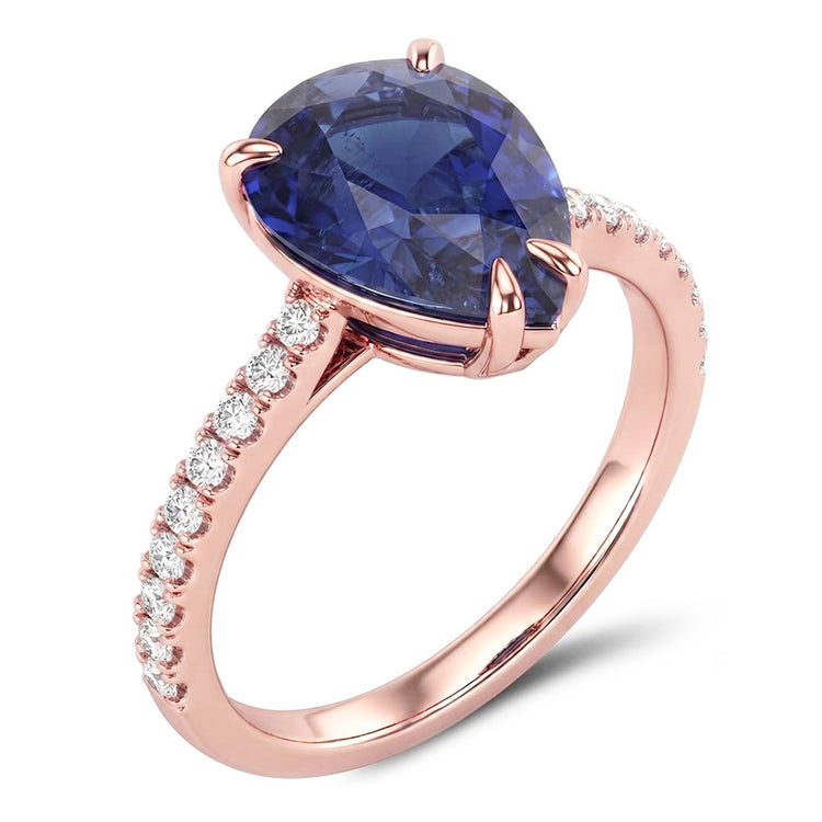 Bague Diamant Naturel 3 Carats - Or Rose 14K