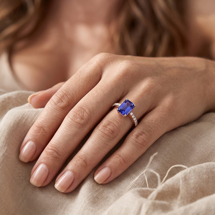 Bague Diamant Naturel 3 Carats - Or Rose 14K