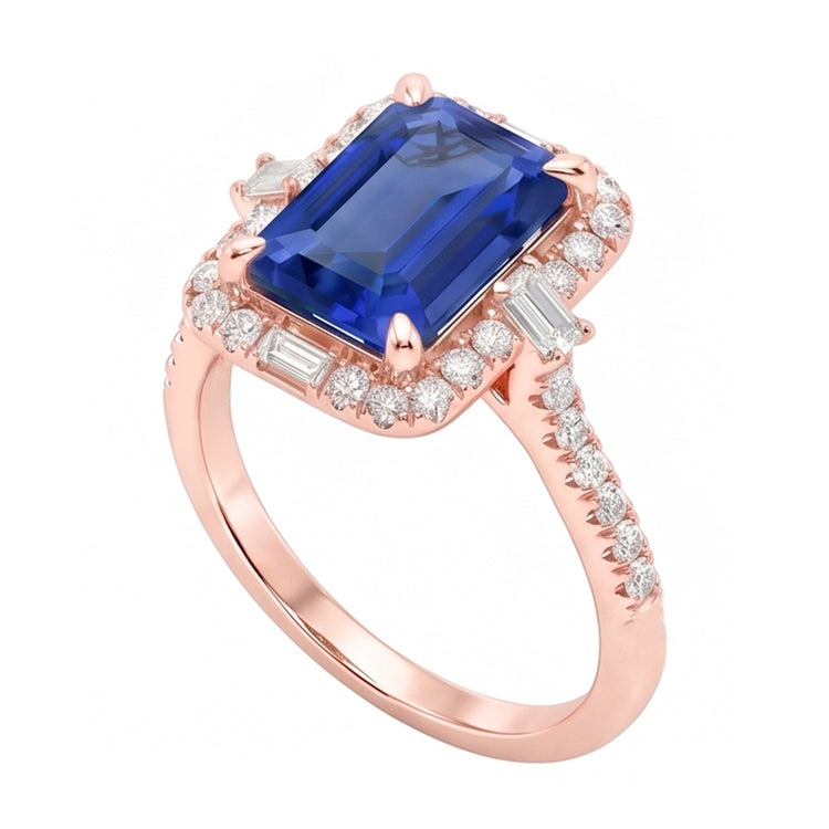 Bague Diamant Naturel 3 Carats - Or Rose 14K