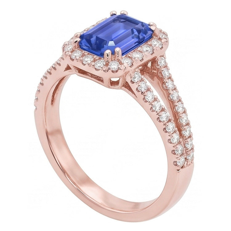 Bague Diamant Naturel 3 Carats - Or Rose 14K
