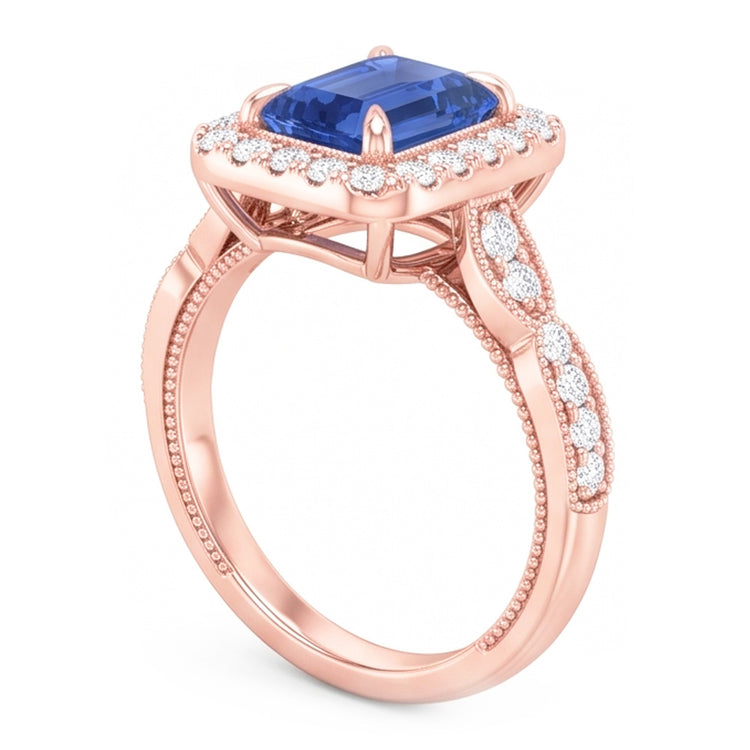 Bague Diamant Naturel 3 Carats - Or Rose 14K