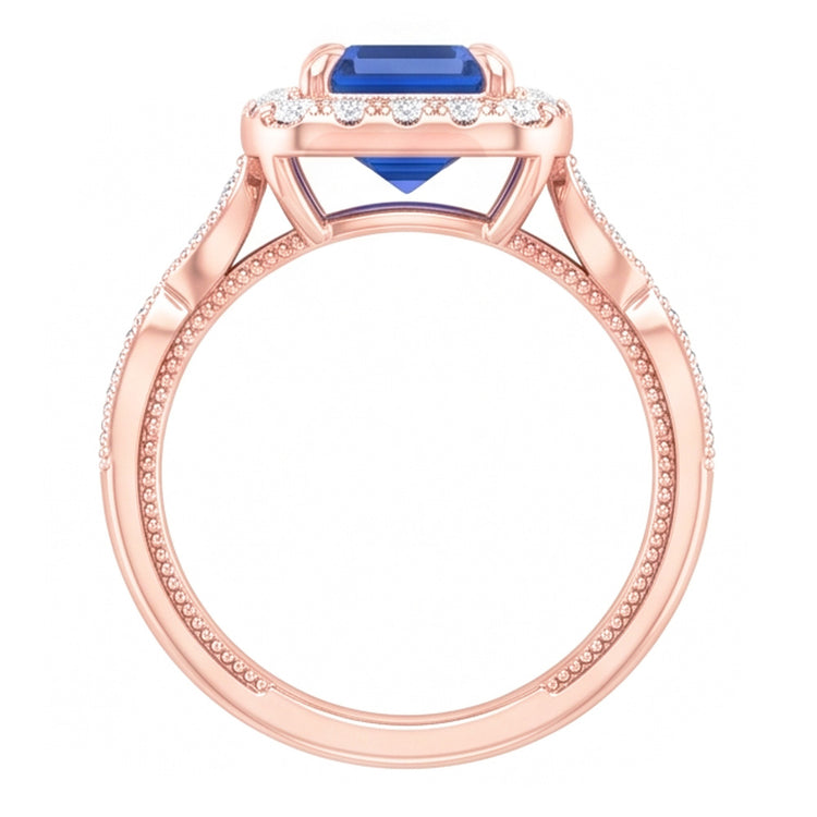 Bague Diamant Naturel 3 Carats - Or Rose 14K